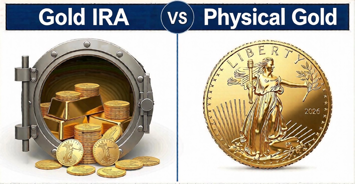 Gold IRA vs. Physical Gold Comparison - Side by side comparison of retirement investment options